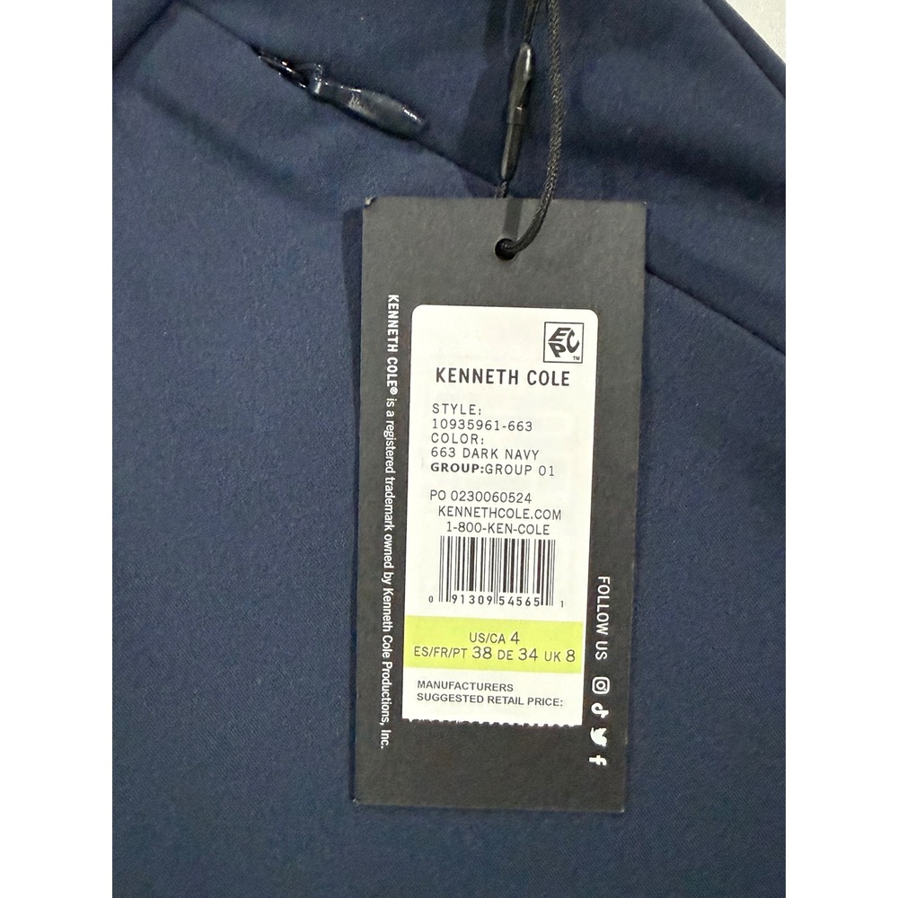 Kenneth Cole Womens Slim Ankle Pants Dark Navy Blue Mid Rise Size 4 NWT W466 - Picture 3 of 10